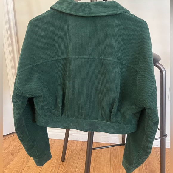 SHEIN EZwear Drop Shoulder Flap Pocket Corduroy Green Jacket Size Medium New - Picture 5 of 15